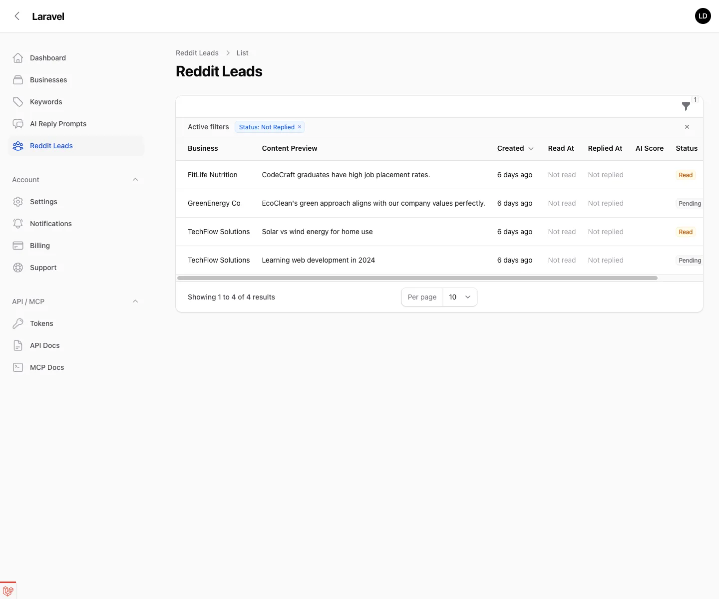 Leadmatically Reddit leads list